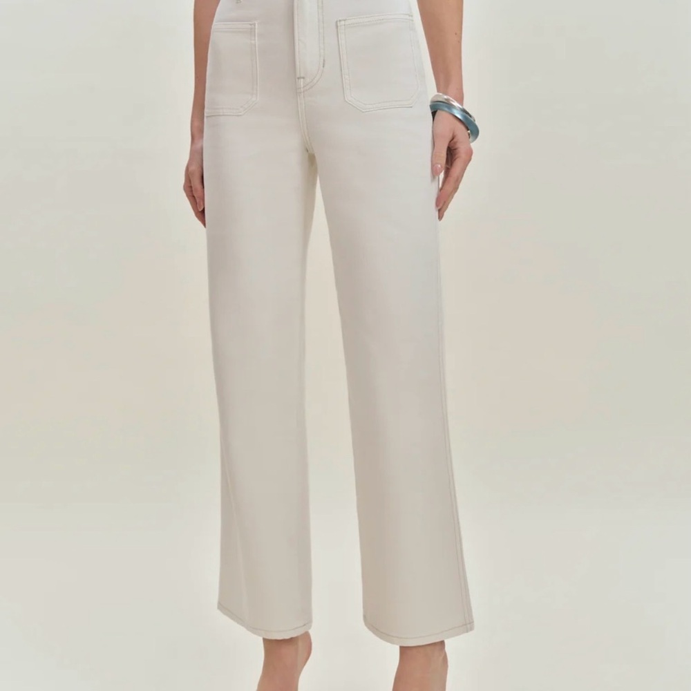Reformation Alyssa Stretch High Rise Wide Leg Cropped Jeans